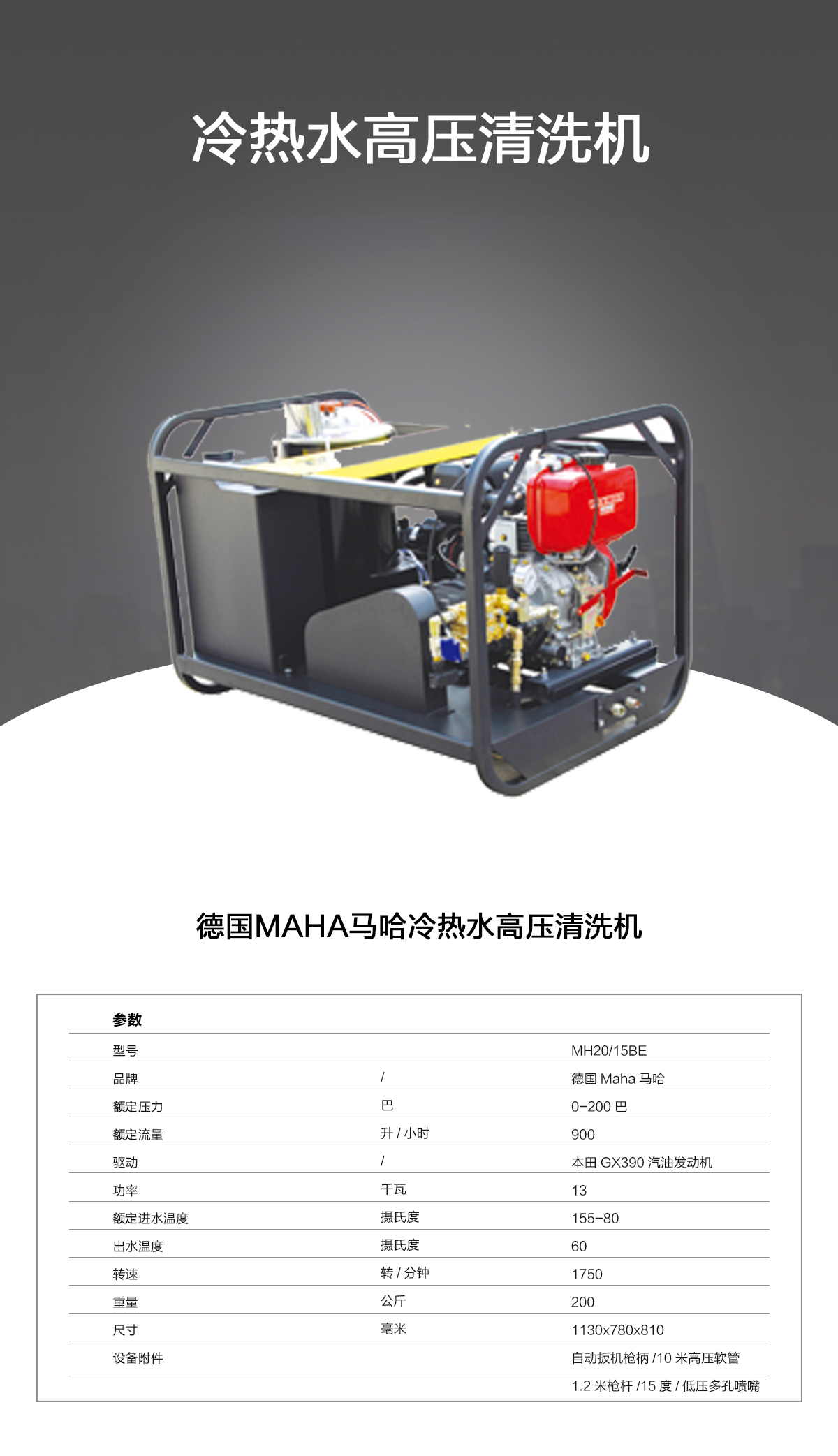 路桥马哈高压清洗机MH20-15BE