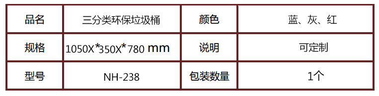 三分类环保垃圾桶